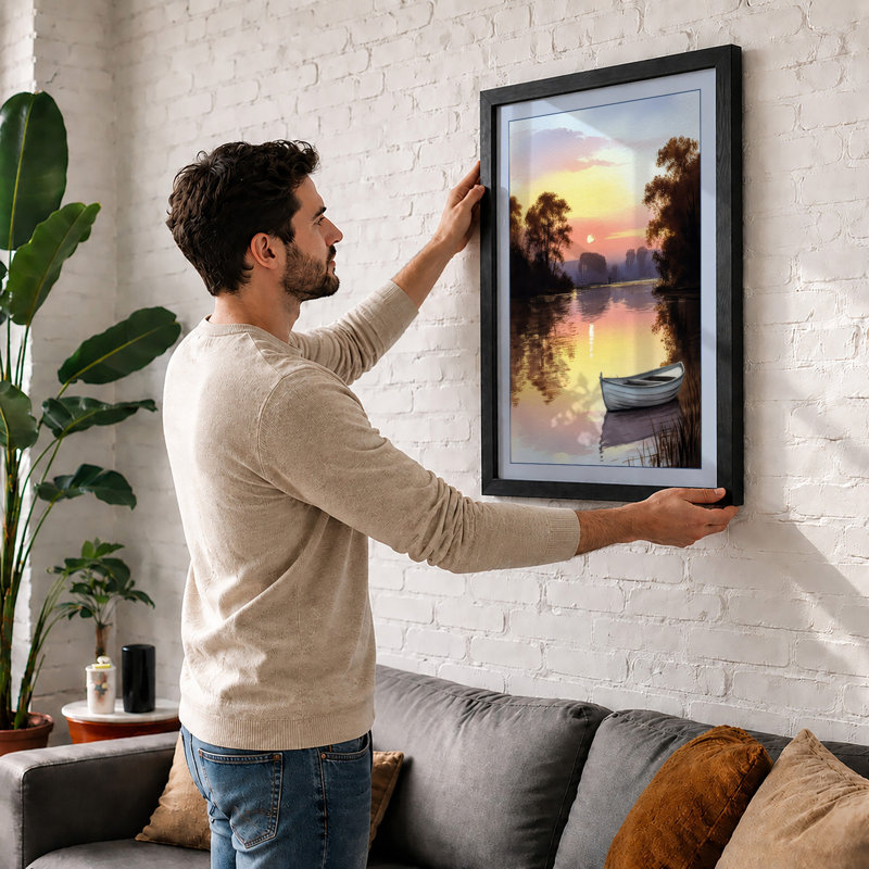 Riverside At Dawn Coastal - Print, Walnut, A1 - 84.1 x 59.4 cm