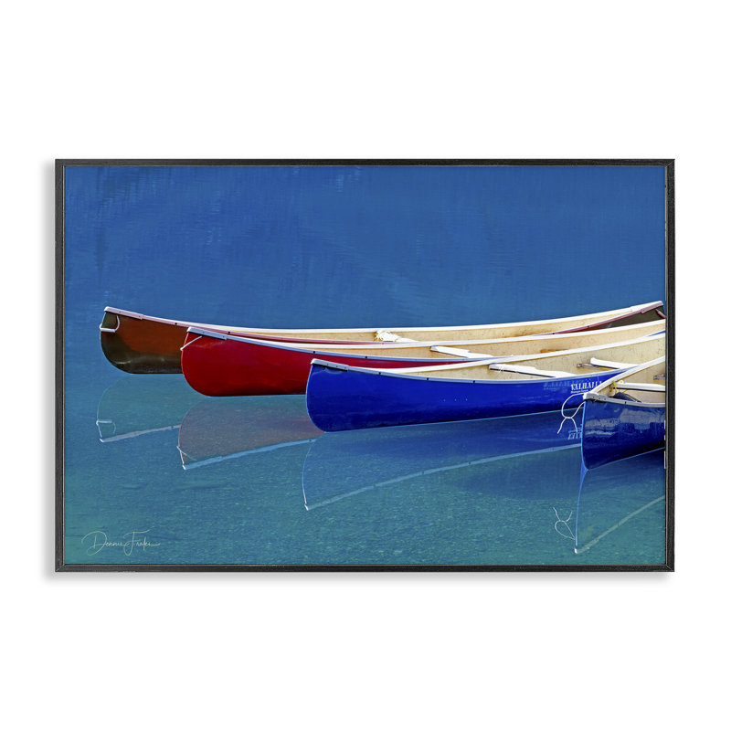 Divers canots, estampe numérique par Dennis Frates, Giclée encadrée noir minuit, H 20 po x l 30 po