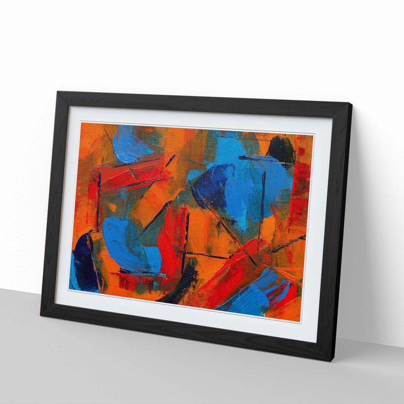 Abstract Art Painting Vol.48 by S.Johnson - Picture Frame Painting Print, Black Framed, 27cm H x 36cm W x 2cm D