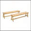 Contemporary Acacia Wood Patio Bench with Poolside Seating (Set of 2)