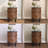 Mid-Century Modern Fluted Round End Table with Charging Station, 2-Tier Wood Nightstand with Storage Cabinet for Bedroom & Living Room-962340361