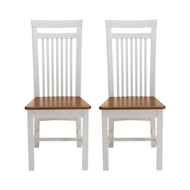 Boston 46.5cm H Solid Wood Side Chair, Stained and varnished white/Amber