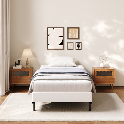 Sommier à tapissier de 18 cm (7 pouces) pour lit simple, base de lit haute avec housse, support robuste jusqu'à 907 kg (2000 lb), sommier métallique, montage facile, silencieux