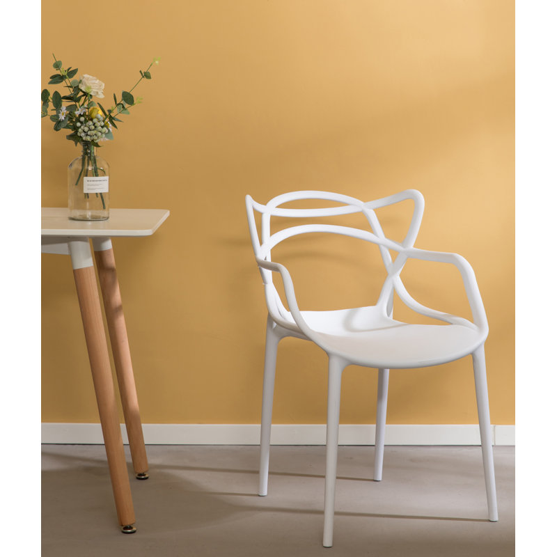 Davida 16'' H Stacking Armchair, White
