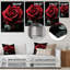 Rouge, noir, rose, élégance I - art mural floral en métal-416262761