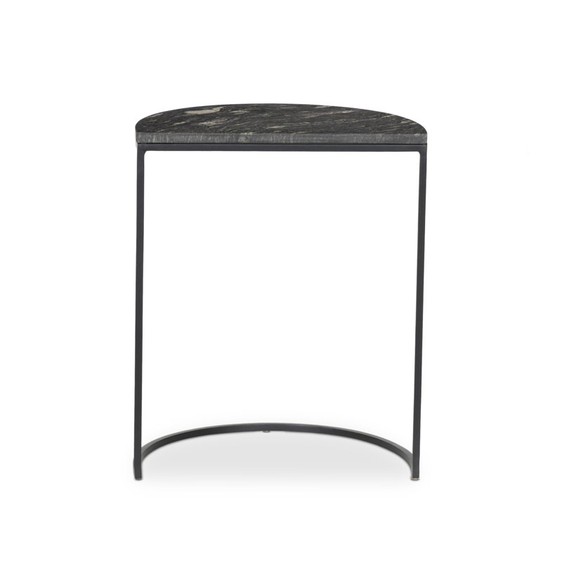 Ane Marble Nesting End Table, Black Marble, Black