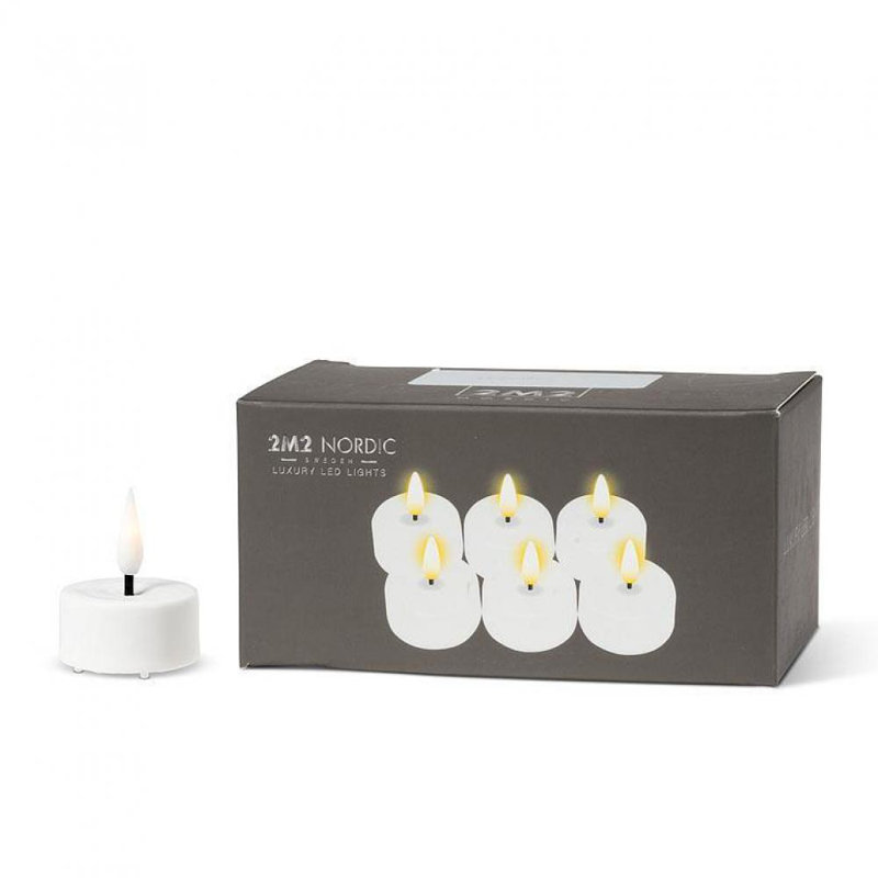 Ensemble de 6 lumières DEL, L 1,5 po x l 1,5 po x P 1,5 po, Blanc