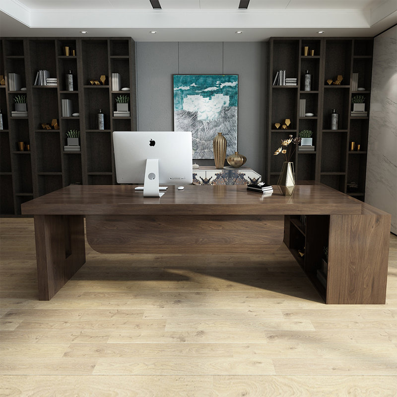 Bureau d'angle en bois massif en forme de L, H 29,53 po x l 78,74 po x P 59,06 po, Gauche