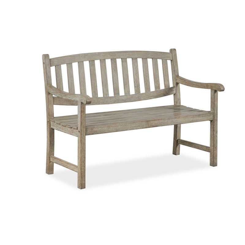 Banc de jardin extérieur en bois d'acacia avec dossier