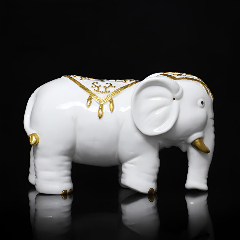 Delicate Ceramic Elephant Decor – Graceful & Prosperous Gift
