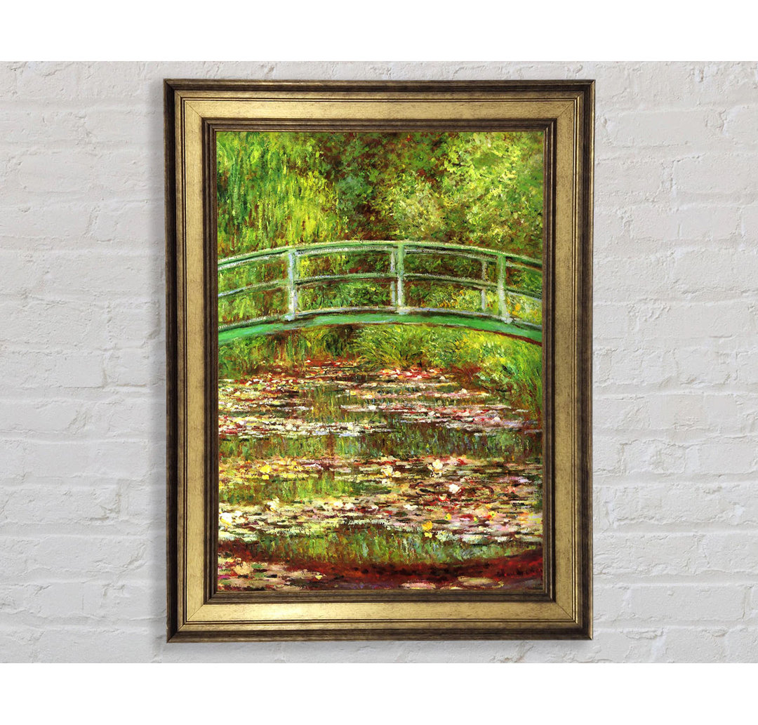 Monet Bridge Over The Sea Rose Pond - Einzelbildrahmen Kunstdrucke