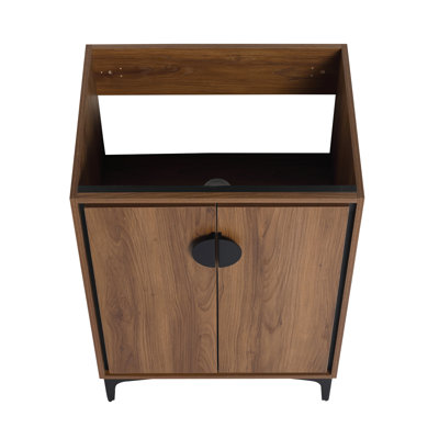 24'' Bathroom Vanity Without Sink, Modern Cabinet With 2 Doors. Engineered Wood Made, , Easy To Clean. American Design, Brown, 23.76In X 17.57In 33.62In Top Single Soft Closing Doors, Wood, -,