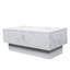 Table basse avec plateau coulissant, table centrale avec compartiment de rangement caché, table extensible pour le salon