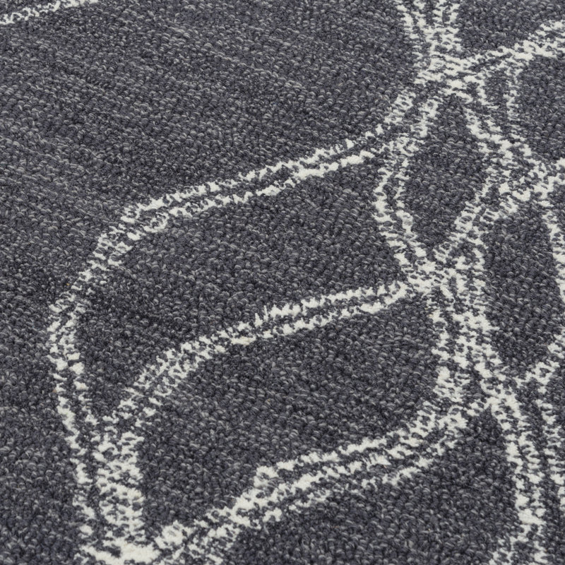 Tapis 100% laine touffeté à la main, Rectangle 7 pi 9 po x 9 pi 9 po