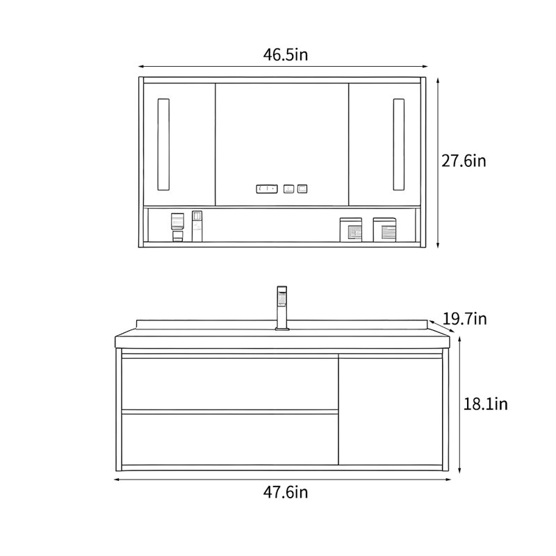 Modern simple white bathroom cabinet