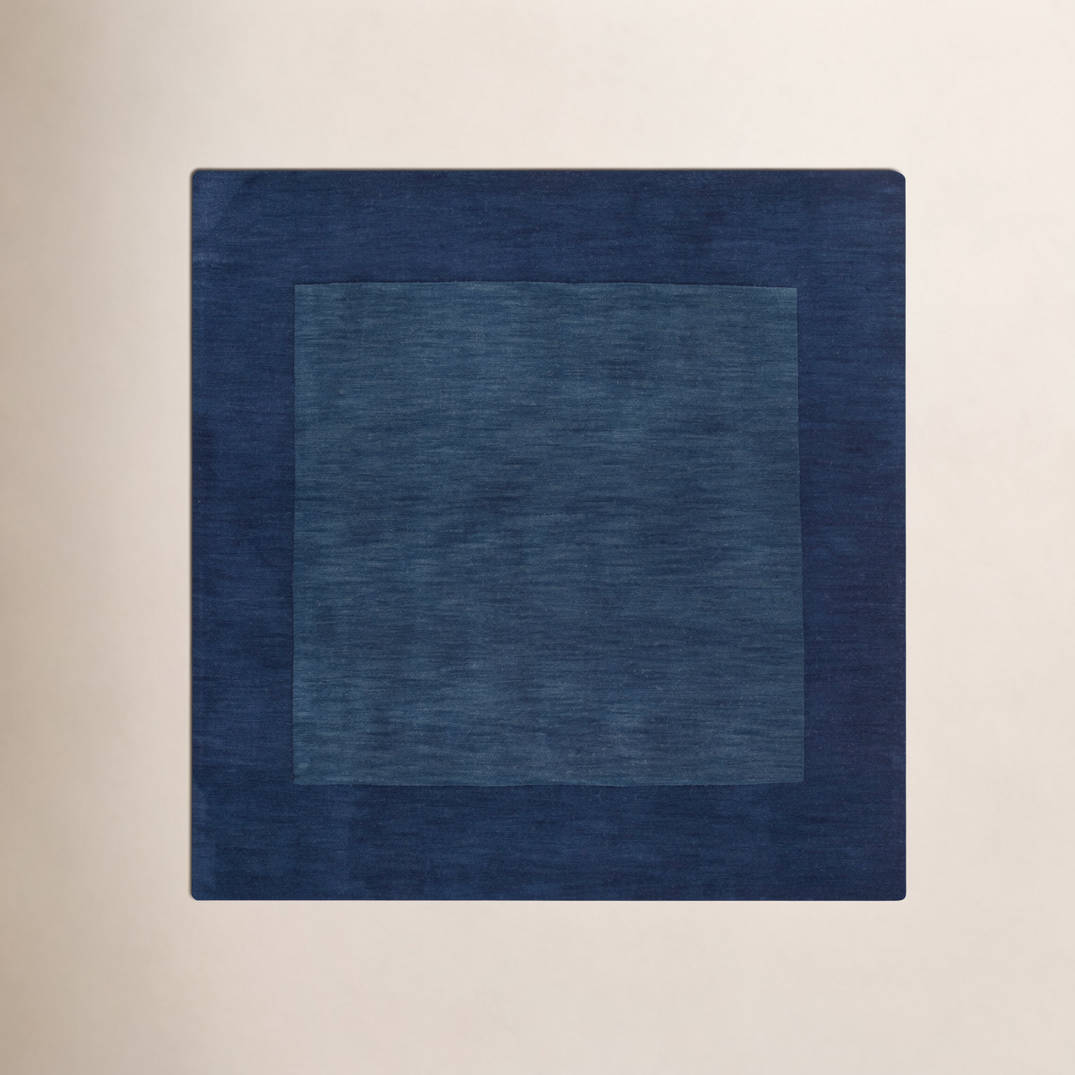 Dolma Navy Hand-Loomed Wool Rug, Square 8'