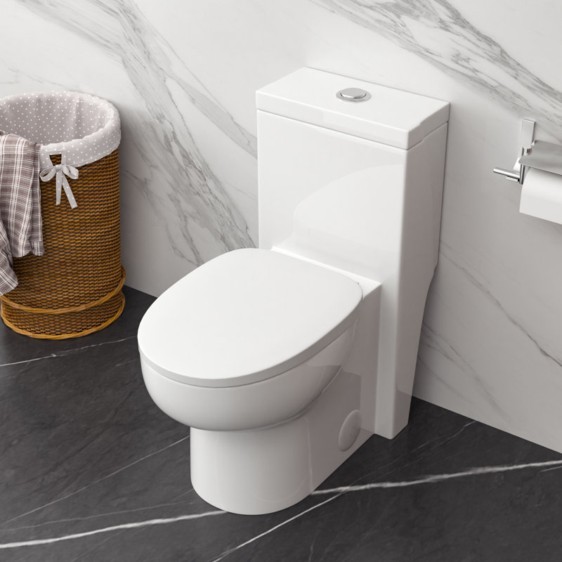 Lordear 1.6 Gallons GPF Elongated Comfort Height Floor Mounted One-Piece Toilet (Seat Included)