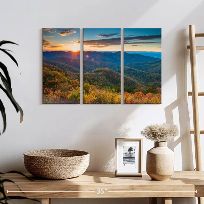 Alvord, coucher de soleil d'automne, Blue Ridge Mountains, H 32 po x l 50 po