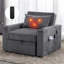 Canapé-lit convertible avec massage et coussin chauffant, multifonctionnel 3 en 1 pour le salon, la chambre à coucher et le bureau-1845170023