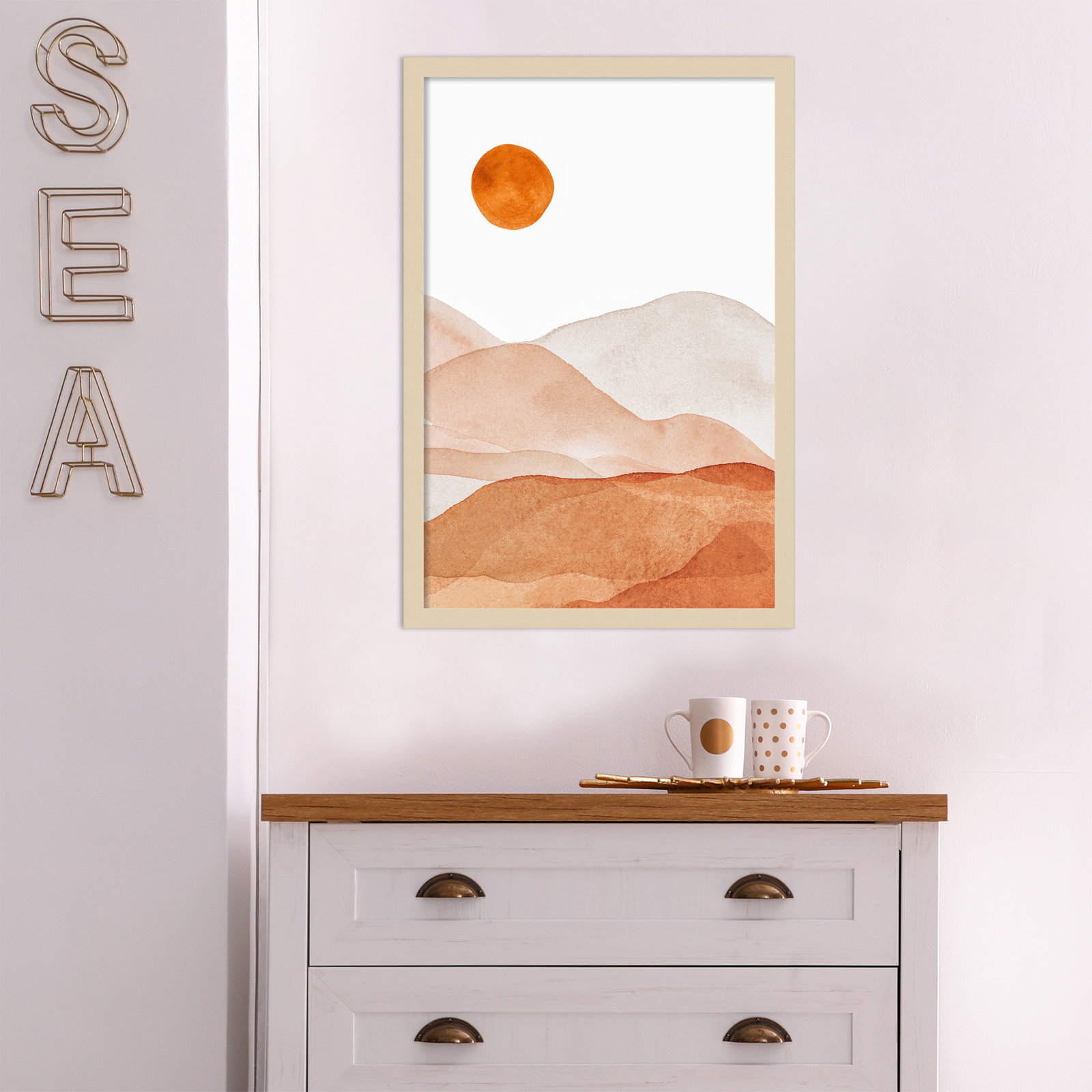 Doris "Mountain Range I" Print, Brown, 25.25" H x 17.25" W x 0.88" D