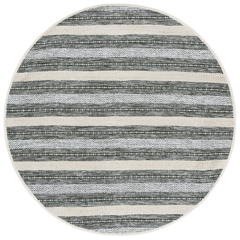 Maudry 976 Area Rug In Green / Ivory, Round 6'