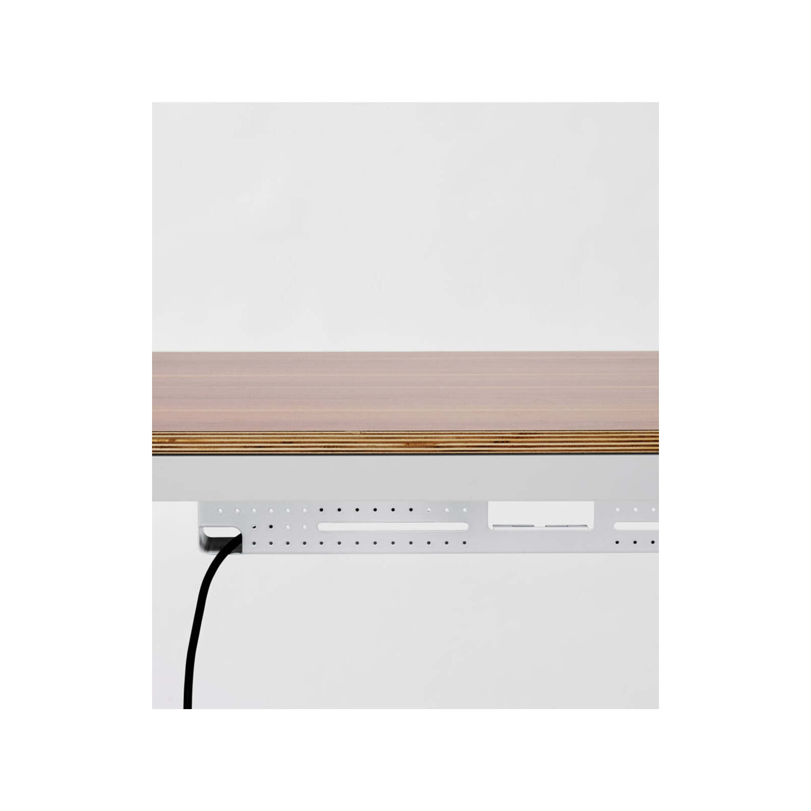 Four Leg Standing Desk, 44.6" H x 48" W x 27" D, Walnut, White