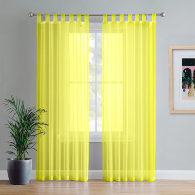 Birdsall Tab Top Sheer Single Curtain Panel