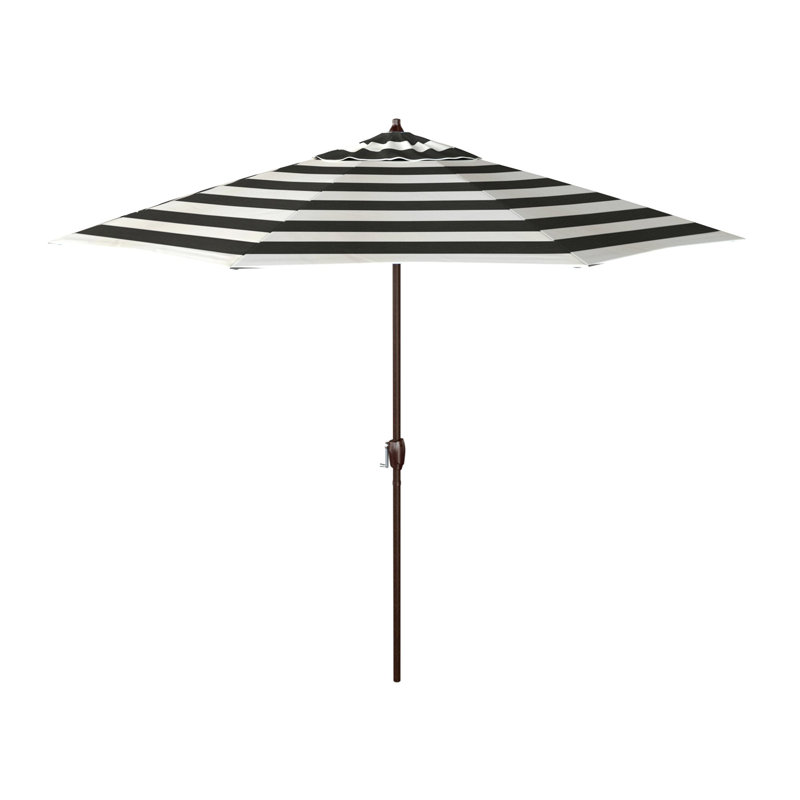Parasol de marché 9 pi Murrey, Cabana classique à rayures noires Sunbrella®