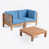 Coussin bleu / cadre brun est en rupture de stock