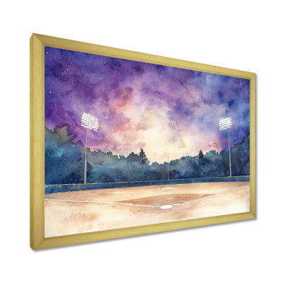 Baseball Field At Night I - Sport Baseball Wall Décor