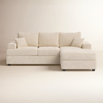 Alden 100'' Upholstered L shape Sofa with Convertible Chaise