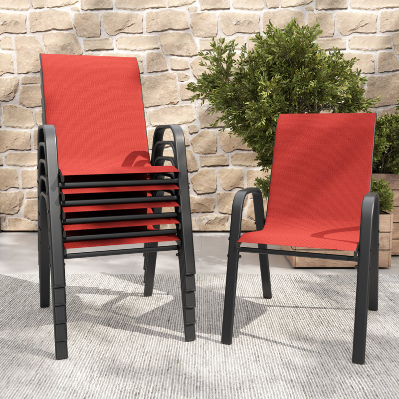 6 Outdoor Seating Solution With Wide Ergonomic Seat, 350 Lbs Load Capacity, Rust- Frame And Easy Waterproof Fabric For Patio Event Venues 6 Outdoor Seating , Wide Ergonomic Seat, Lbs Capacity Per