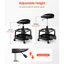Tabouret Garage Shop à hauteur réglable, support de 300 lb, 2 plateaux de rangement, rotation et verrouillage à 360 °, mousse noire roulante avec