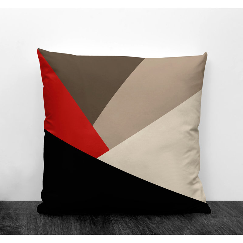 Isla Outdoor Reversible Throw Pillow, 17H" x 17W", Red Geometric 2