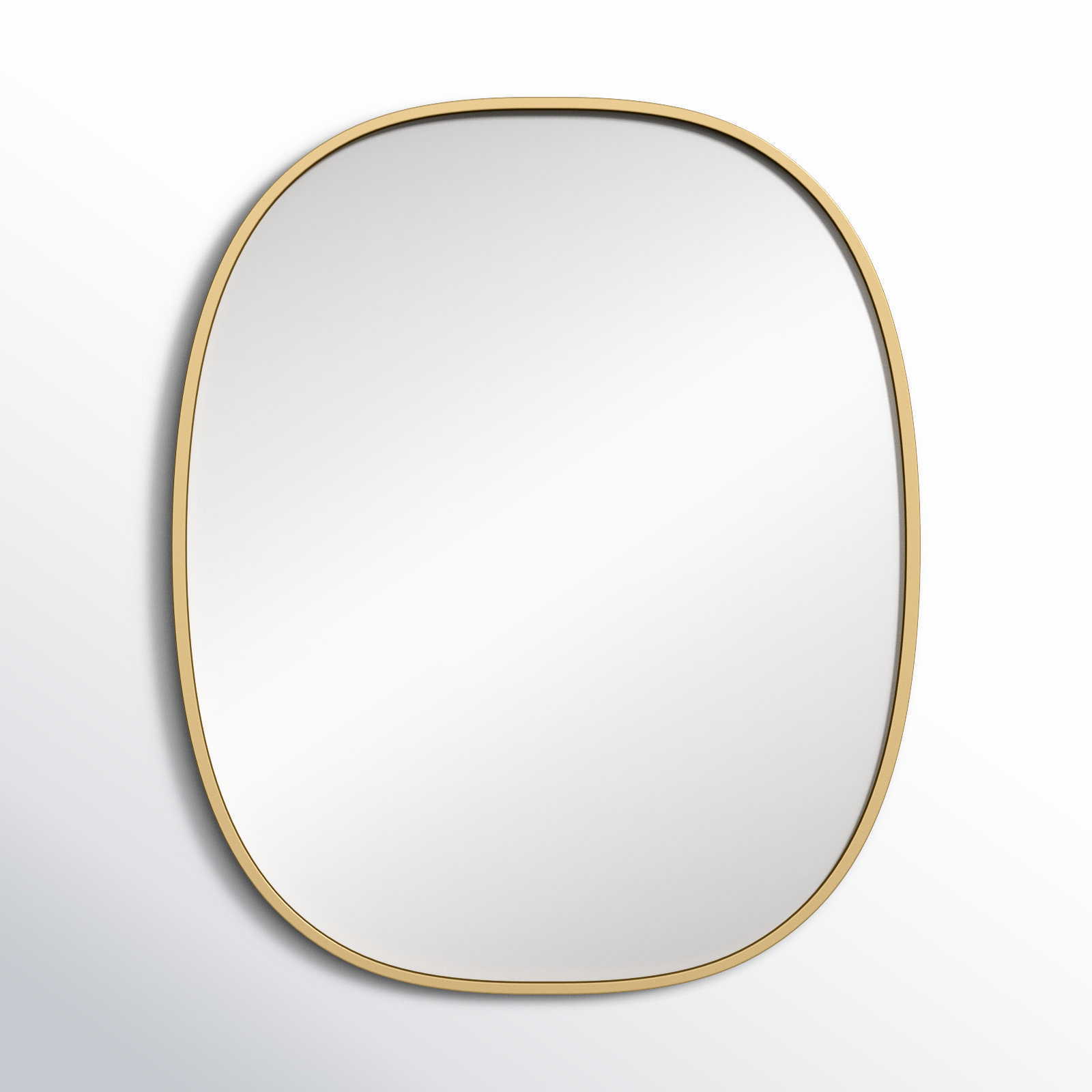 Sabine Metal Curved Oval Wall Mirror, Brass, 36" x 30"