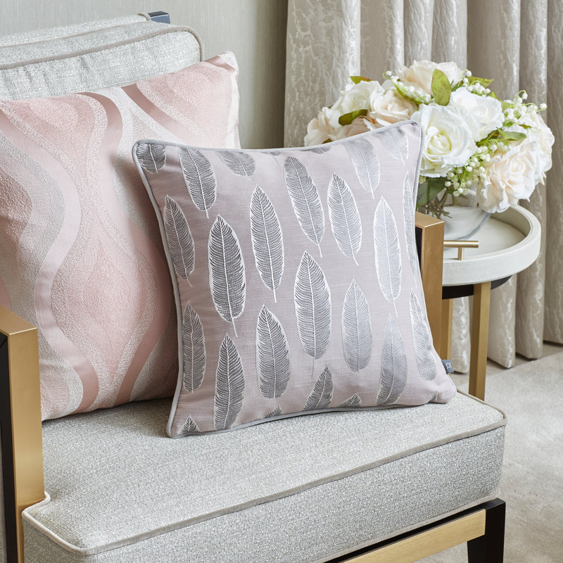 Floral Square Cushion, Polyester/Polyfill, Rosewood