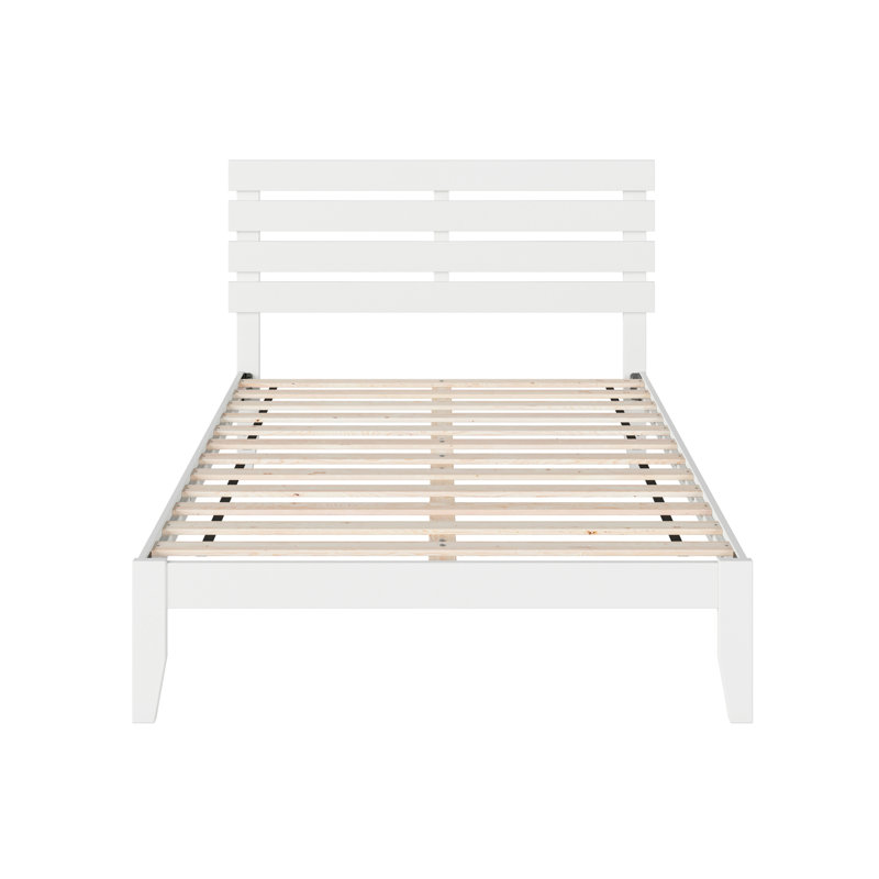 Giga Premium Wood Farmhouse Platform Bed, Full, White