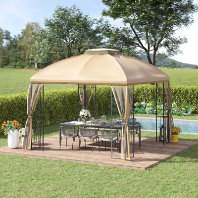 Abri de jardin pour patio avec tablettes d'angle, abri de jardin à double toit