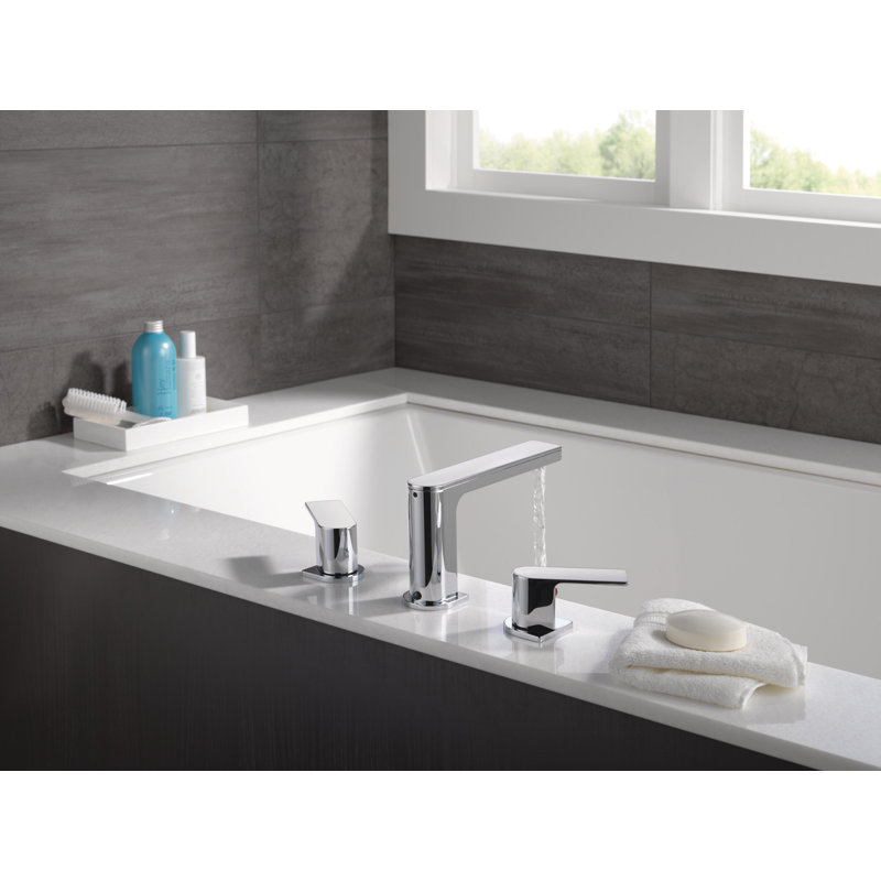 Double Handle Deck Mounted Roman Tub Faucet, Chrome
