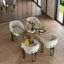 Fauteuil de salle à manger rembourré White-105009807