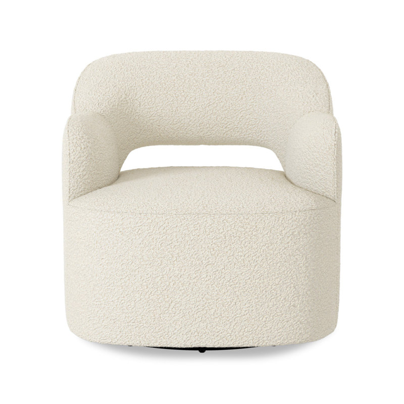 Fauteuil pivotant de 30,5 po BLYTHE, Peau de mouton en polyester naturel