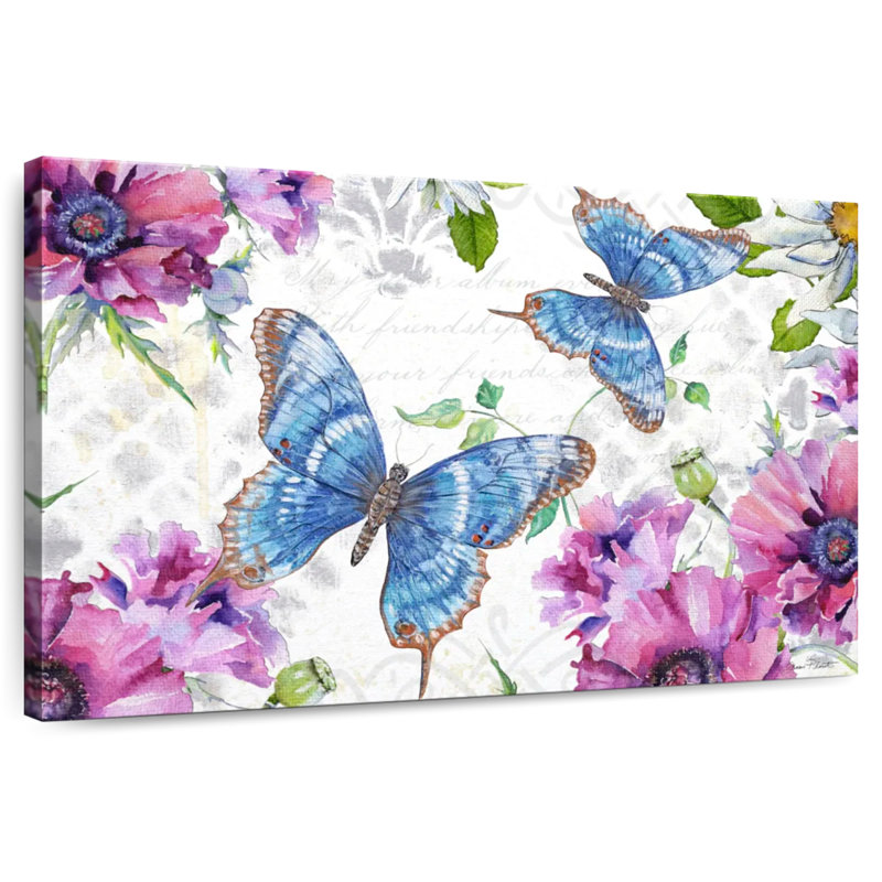 Floral Butterfly Garden II, 32" H x 48" W