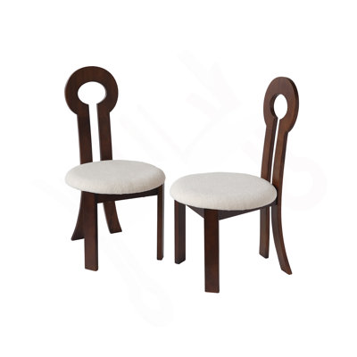 Vintage Rubber Solid Wood Dining Chair, Sheep Plush Dining Chair, Armless Dining Chair, Suitable For Small Home Dressing Room Model Room, Natural(Set