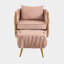 Fauteuil demi-tonneau et repose-pieds en velours capitonné de 28,35 pouces de large Misheel-86917208