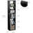 Engineering Timber 5-Cube Tall Narrow Bookcases, Black Open Storage Bookcase, Minimalist Corner Unit for Small Spaces Living Room Bedroom-189518321