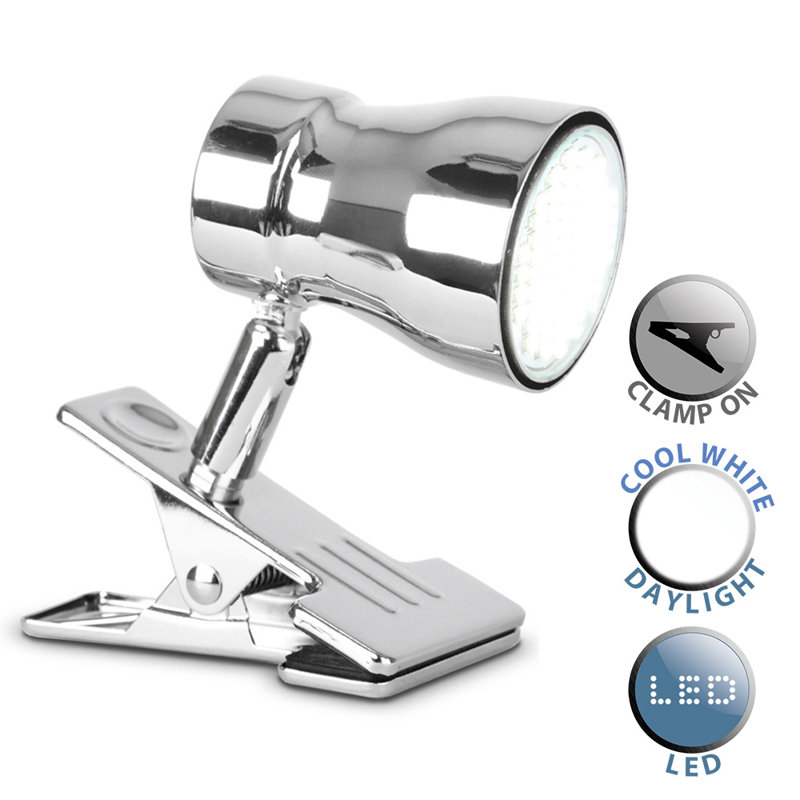 Chafin Metal Clip On Lamp, Chrome