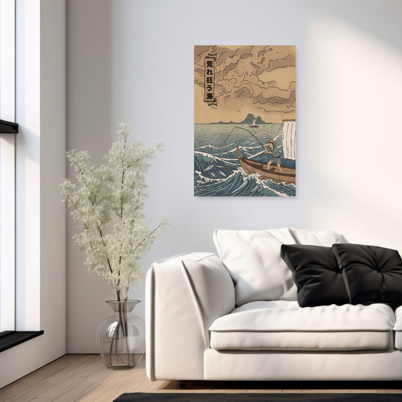 «Wild Ocean Fisherman», art classique classique, montagne, nature, H 36 po x l 24 po