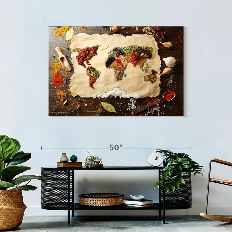 Impression «World Map», impression sur toile, H 45 po x l 30 po x P 1,25 po