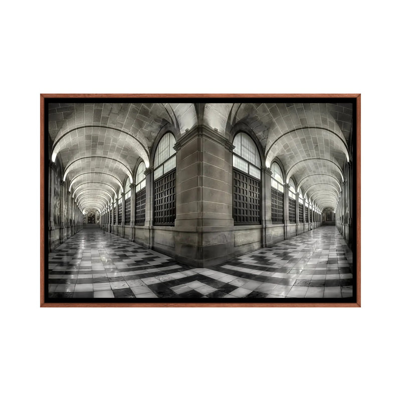 The Corridors Of The Escorial by Fran Osuna - Floater Frame Print on Canvas