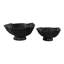Bols décoratifs cannelés en métal pour la décoration intérieure - style moderne avec attrait texturé pour comptoir de cuisine - ensemble de 2, 14 po, 11 po, noir